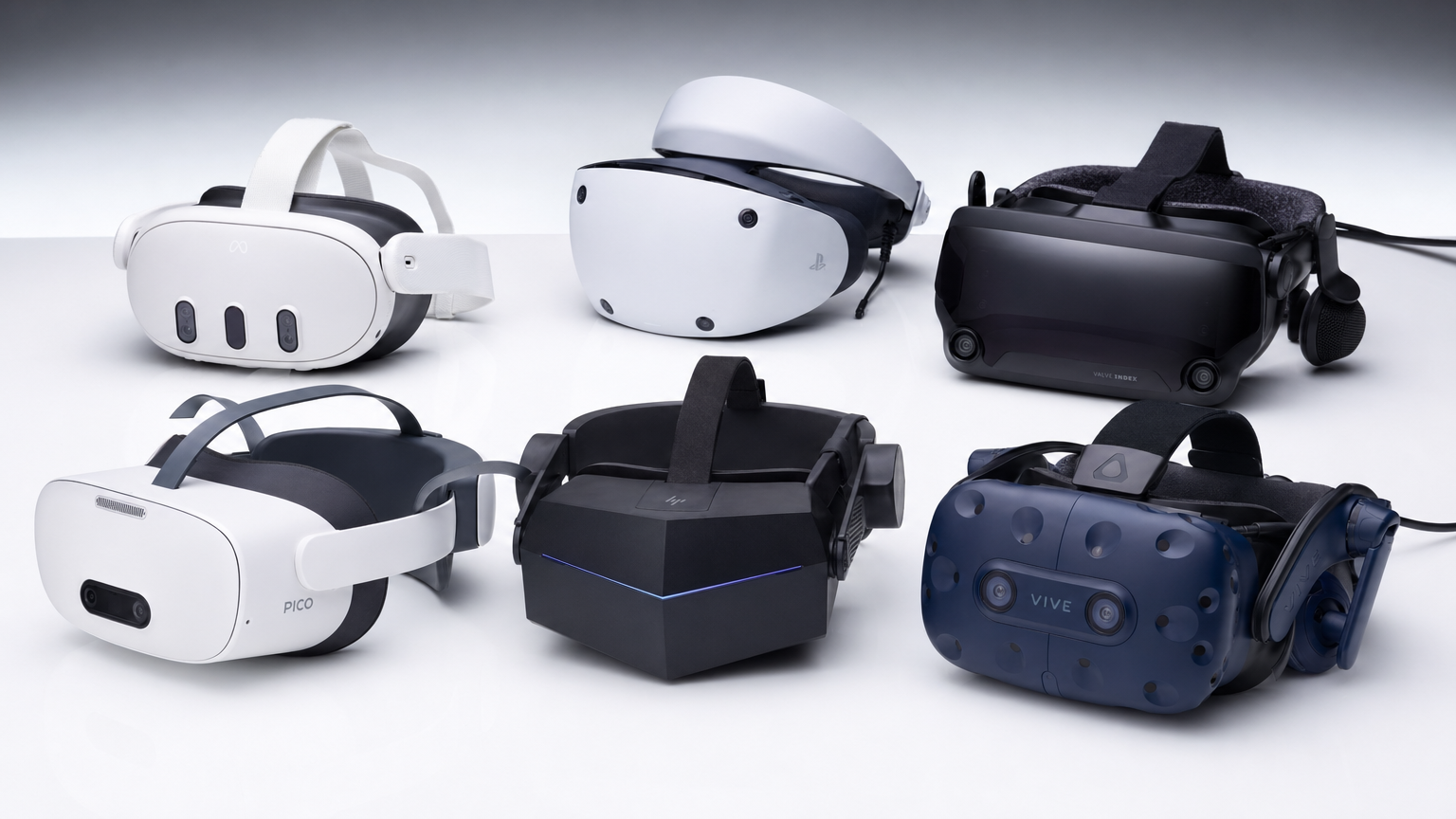 Collection of VR headsets